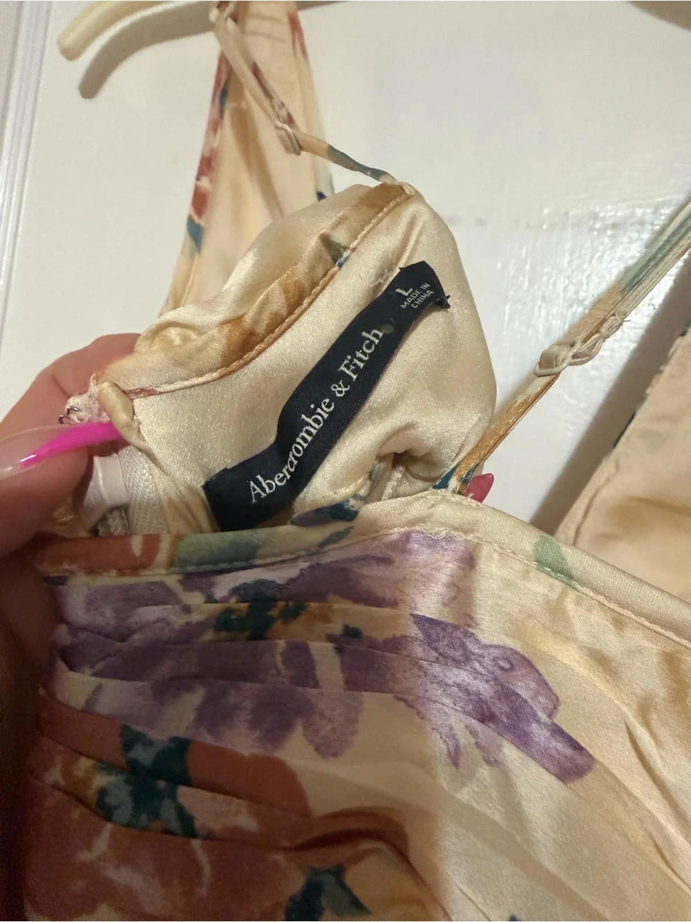 Abercrombie & Fitch Cream Floral Maxi Dress with Multicolor Blooms